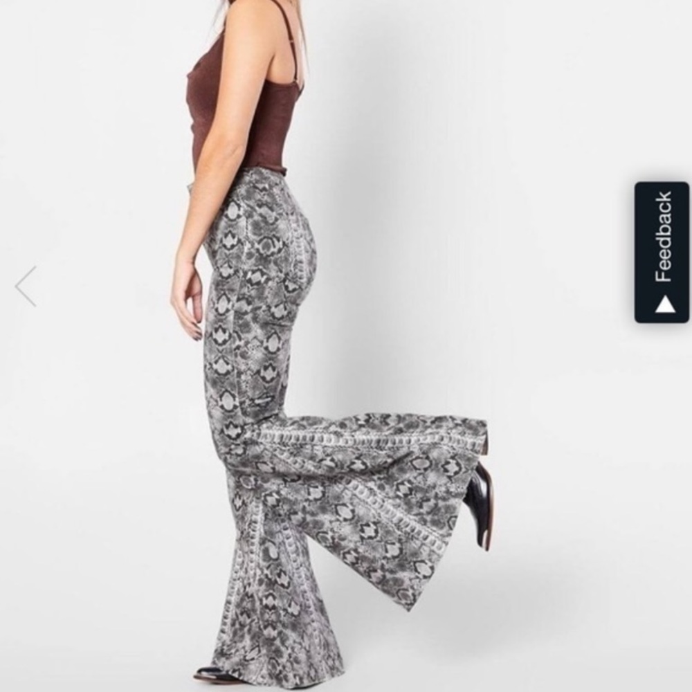 Just Float On Snake Print Flare Pants - image 6